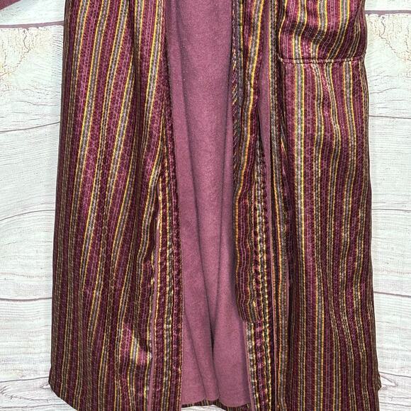 Victoria's Secret Gold Label Vintage Striped Belted Cozy Robe Size Medium/Large - Picture 9 of 13